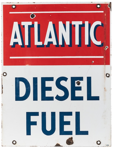  Atlantic Diesel Fuel Porcelain Sign. [Circa mid twentieth c...