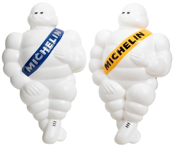  Pair of Bibendum / Michelin Man Figurines. Two hollow plast...