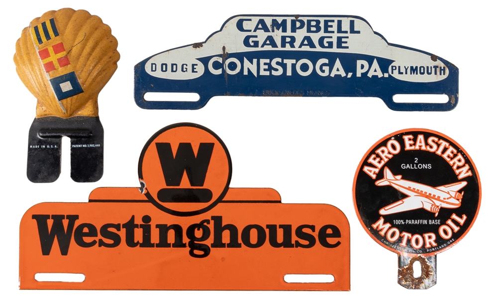  Group of 4 License Plate Toppers. Group of four license pla...