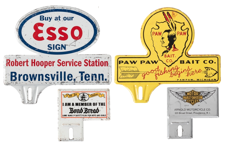  Group of 4 Die-Cut License Plate toppers. Group of four die...