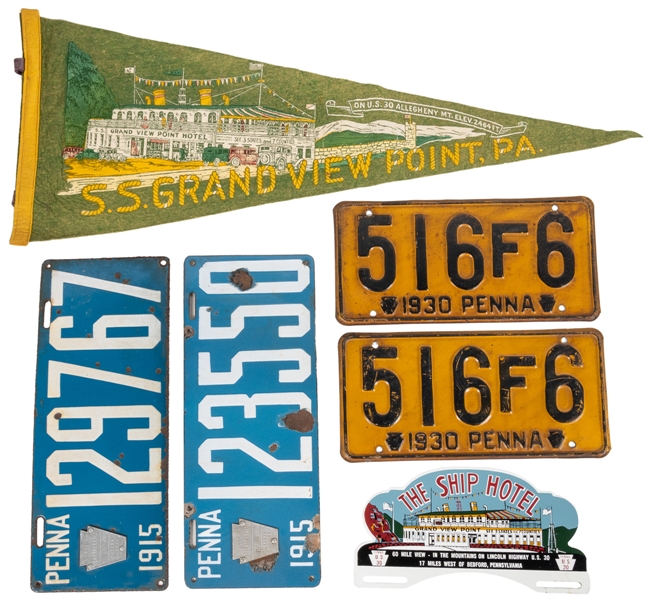  Group of Pennsylvania License Plates. Group of PA License p...