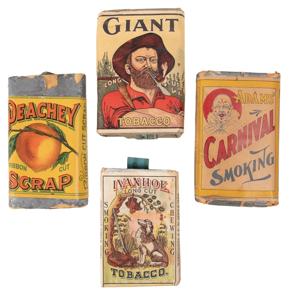  Four Unopened Tobacco Packs. Early 20th century. Group of f...