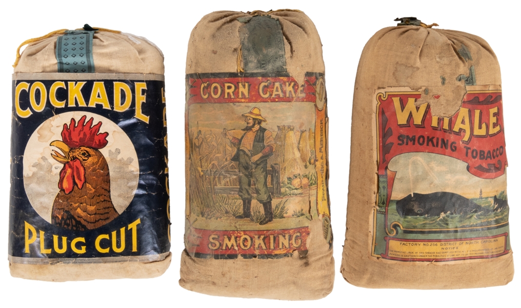  Three Tobacco Bags. Early 20th century. Group of three 12 o...