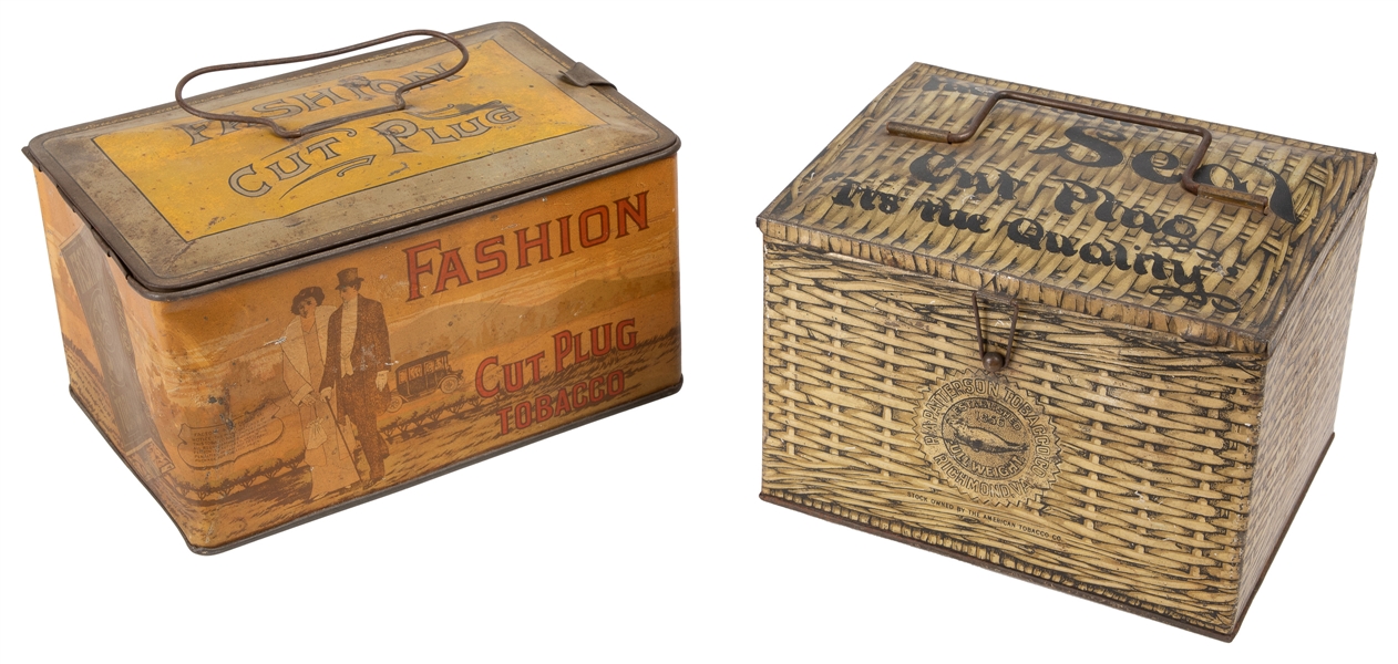  Two Tobacco Lunch Box Advertising Tins. District of VA, ear...