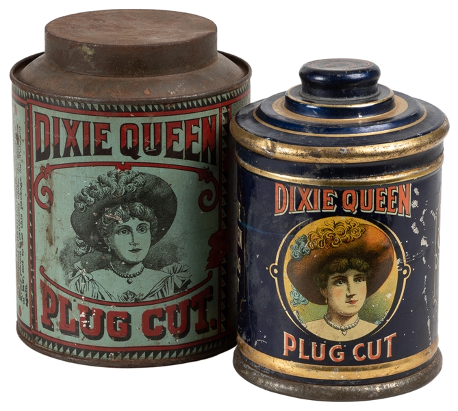  [TOBACCO]. “Dixie Queen Plug Cut” Rare Lithographed Tin wit...