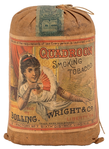  [TOBACCO]. [AFRICAN-AMERICANA]. Quadroon Smoking Tobacco Po...