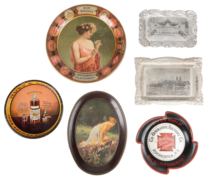  Group of Tin Advertising Tip Trays. Circa late 19th - early...