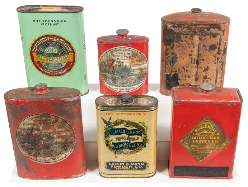  Group of Gunpowder Tins. Circa late 19th - early 20th centu...