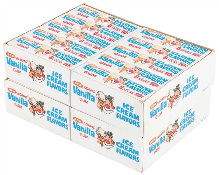  Adams Vanilla Gum. Two Full Boxes. Circa 1960s. Two full bo...