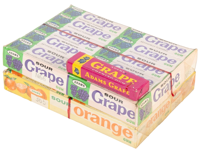  Adams Sour Grape / Sour Orange Gum. Two Full Boxes. Circa 1...