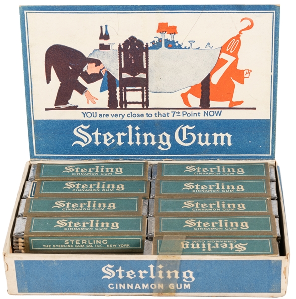  Sterling 5 Cent Cinnamon Gum in Original Counter Display Bo...