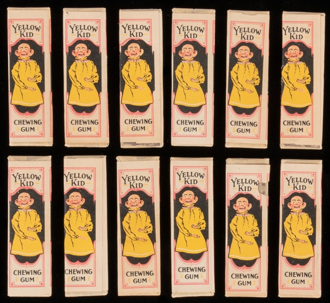  Yellow Kid Chewing Gum Lot (12 Sticks). Early 20th century....