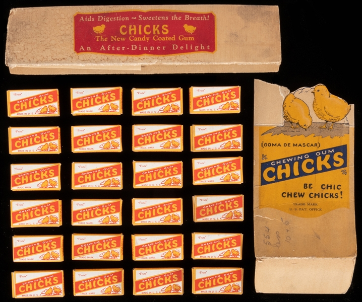  Chicks Chewing Gum Lot with Partial Original Box. Newark: A...