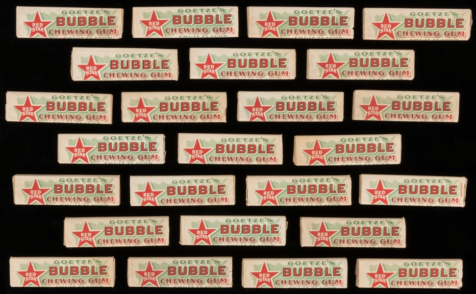  Goetze’s Red Star Bubble Chewing Gum. Lot of 90 Packages. B...