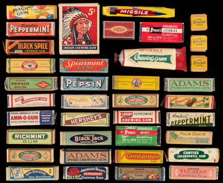  Assorted Obsolete Sealed Chewing Gum, 2 lb. Collection. A b...