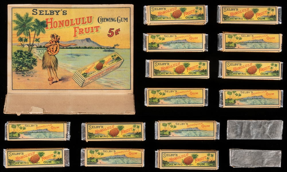  Selby’s Honolulu Fruit 5 Cent Chewing Gum Lot and Box Panel...