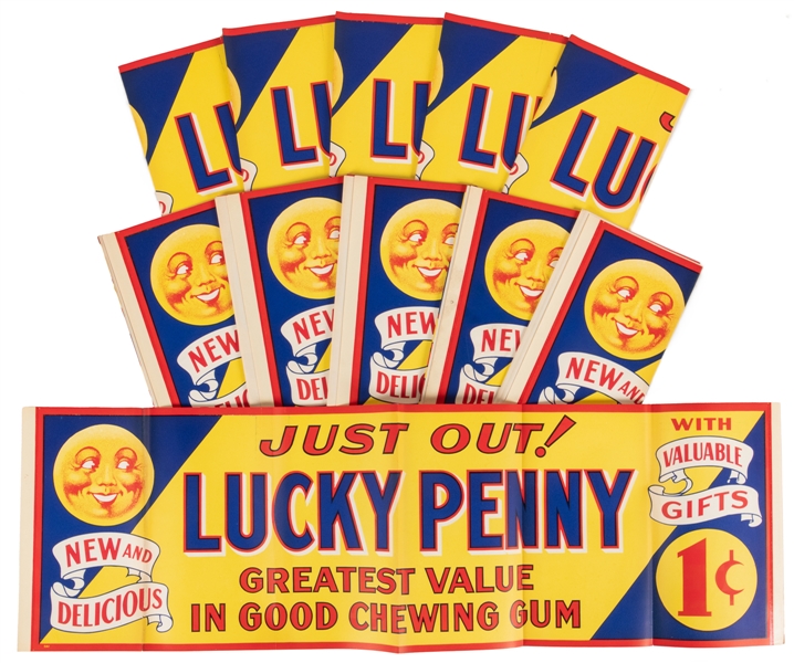  Lucky Penny 1 Cent Chewing Gum In-Store Promotional Posters...