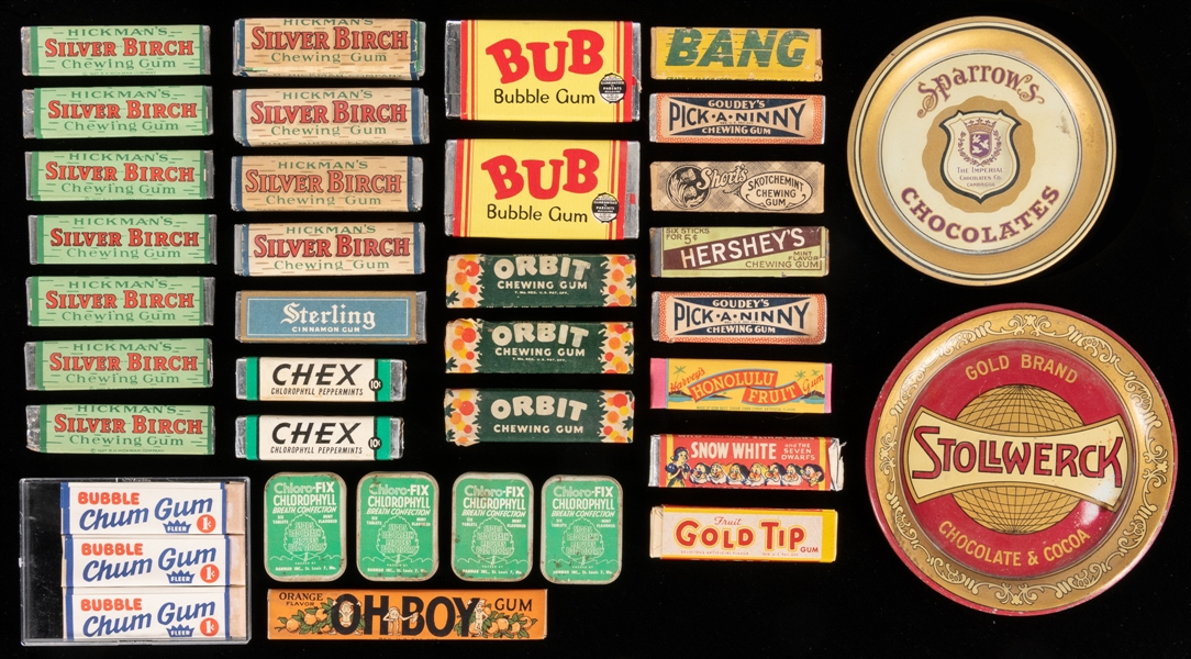  Assortment of Vintage / Obsolete Chewing Gum with Tip Trays...