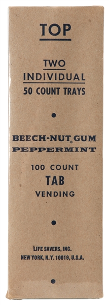  [GUM]. Original Box of 100 Refill Packages of Beech-Nut “Pe...