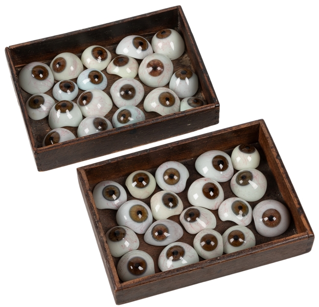  Antique Prosthetic Glass Eye Collection. Circa early 20th c...