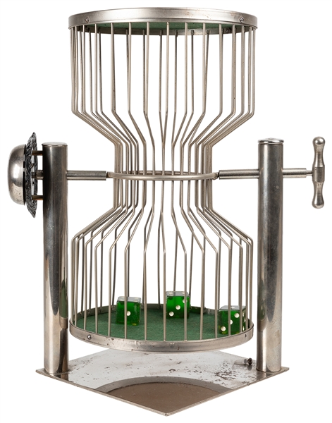  Chuck-A-Luck Cage with Bell and Three Large Dice. Circa 193...