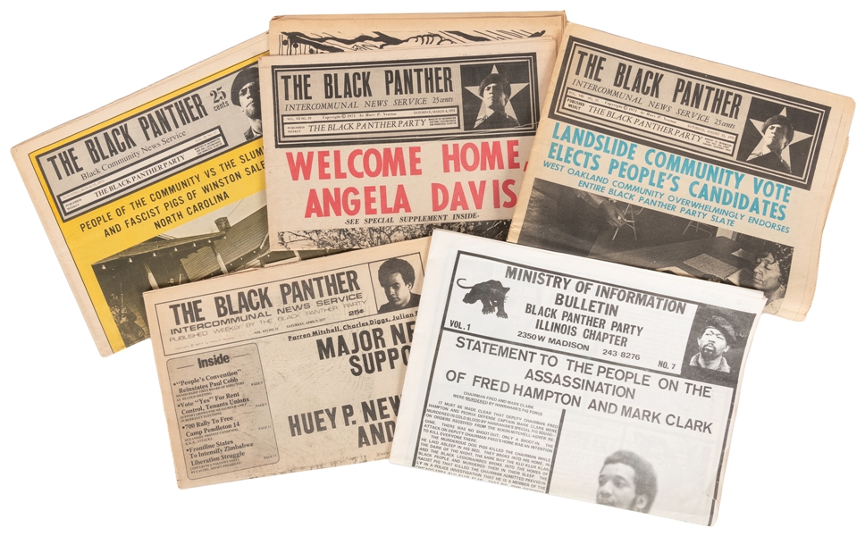  Collection of Five Black Panther Newspapers. The Black Pant...