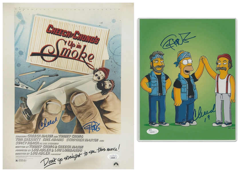  [Cheech and Chong]. Pair of Signed Photos, including: a pho...