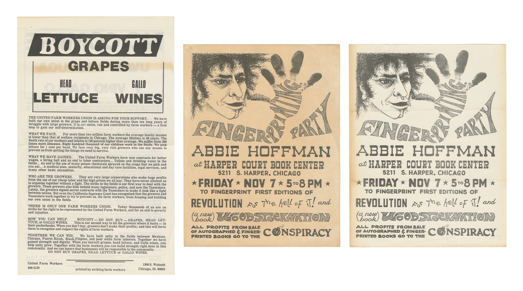  Group of 3 Printed Handbills, including: two copies of a ha...