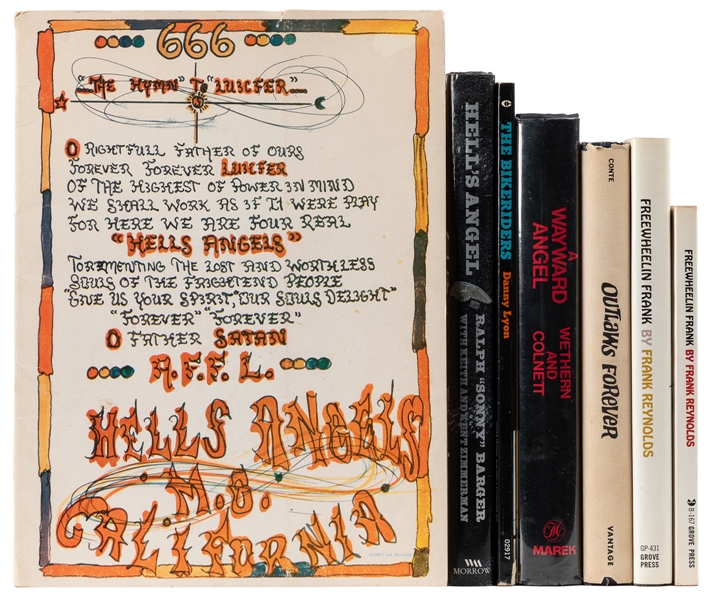  [HELL’S ANGELS]. Group of Five Books Plus an Art Portfolio,...