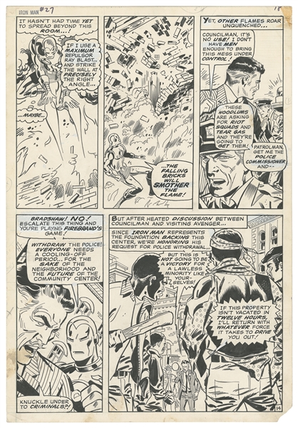  [Original “Invincible Iron Man” Comic Book Art]. [Heck, Don...