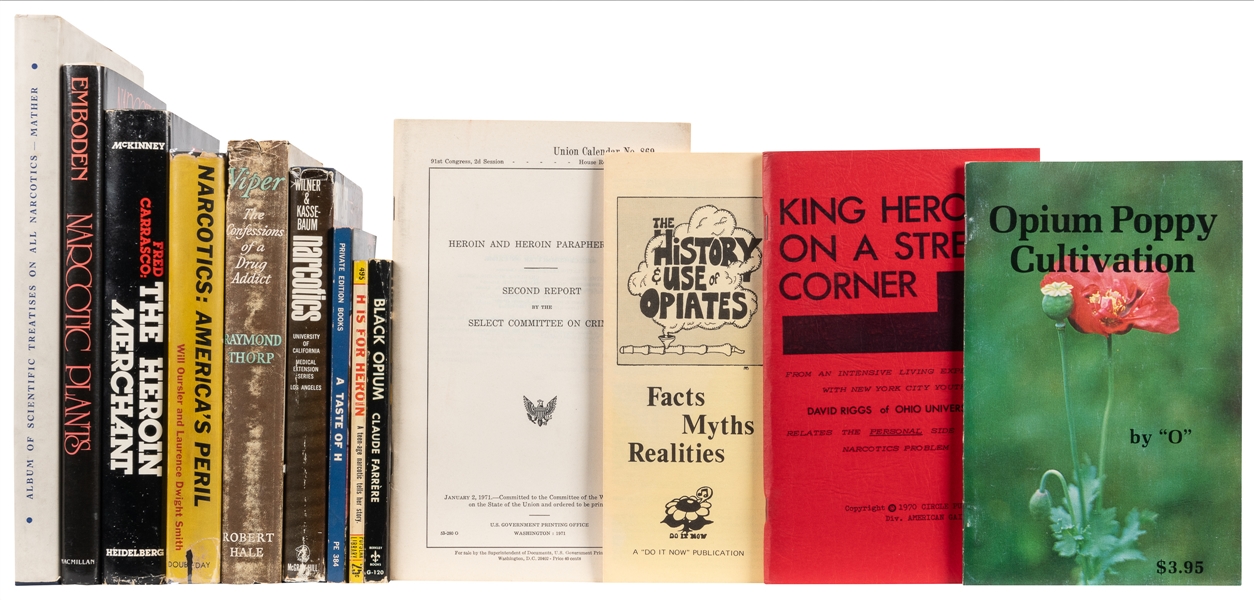  Group of 13 First or Early Edition Titles on Heroin and Opi...