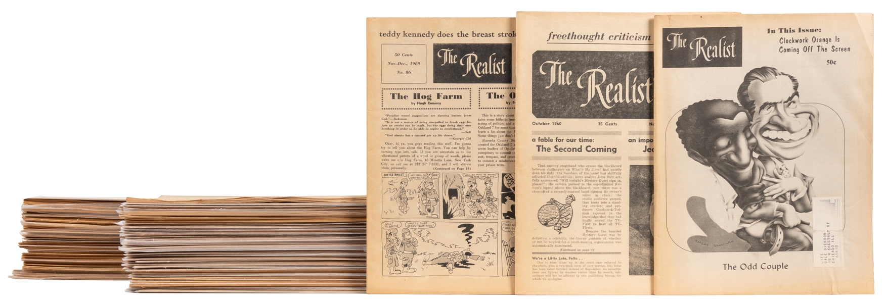  [PERIODICALS]. Large collection of “The Realist.” The Reali...