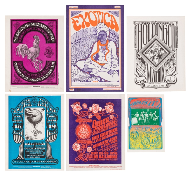  Six Concert Handbills from the Sixties, including: Handbill...