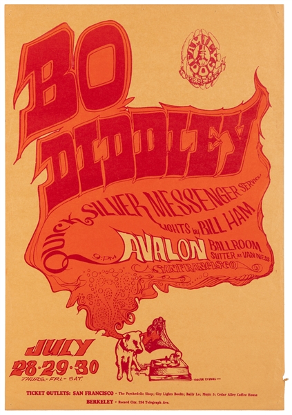  Bo Diddley. Quicksilver Messenger Service. Avalon Poster fo...