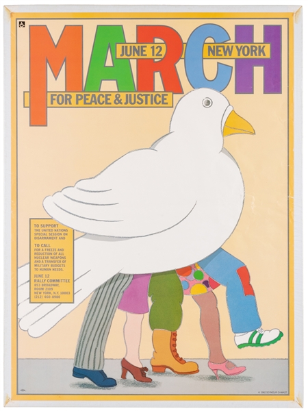  Chwast, Seymour. March for Peace & Justice June 12 New York...