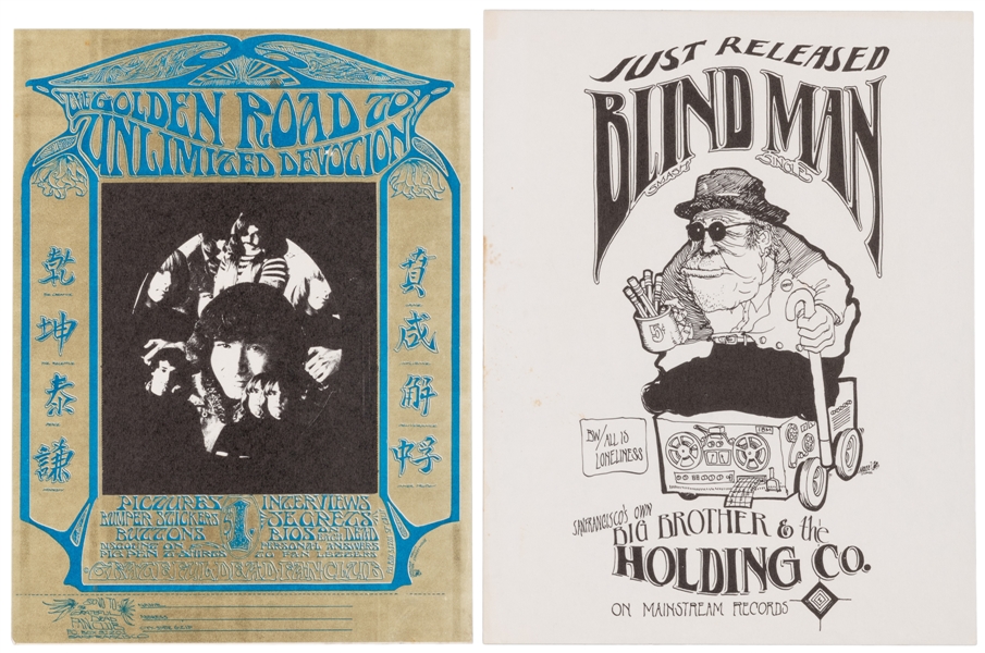  Group of 6 Concert Posters and Handbills from the 1960s, in...