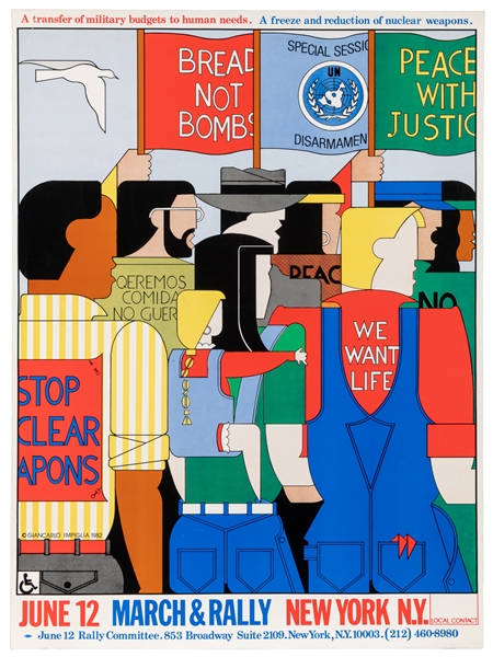  [NUCLEAR DISARMAMENT]. [Impiglia, Giancarlo, artist]. “A tr...