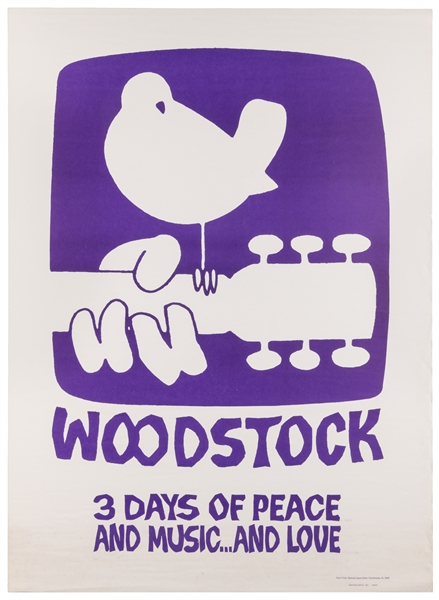  [Skolnick, Arnold, designer]. Woodstock, 3 Days of Peace an...