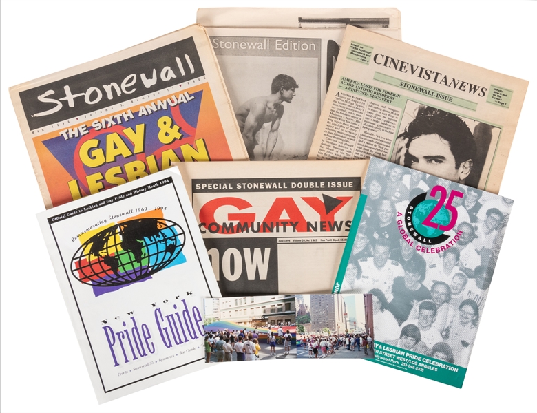  Collection of 8 Newspapers and Programs and 16 Color Snapsh...