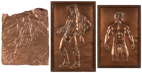  [ART]. Group of 3 Embossed Copper Portraits. [N.p., n.d.] 2...