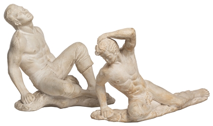  [ART]. [Artist Unknown]. Pair of Small Plaster Statuettes. ...