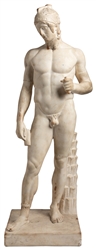  Plaster Statue of a Nude Greco-Roman Soldier. 34 ½” high. S...