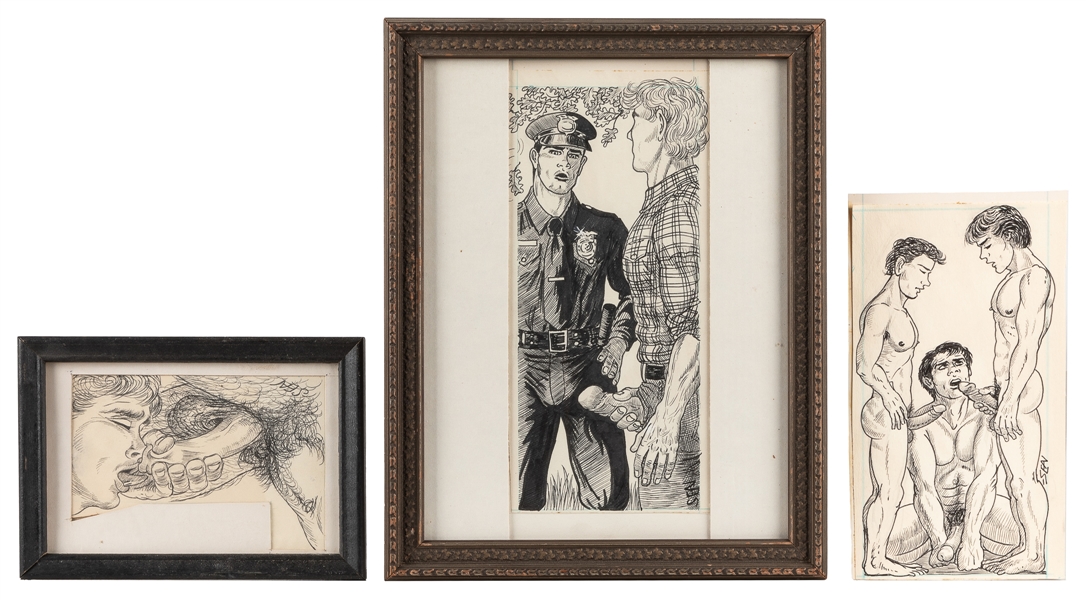  [ILLUSTRATION ART]. “Sean.” Group of 3 Original Drawings, i...