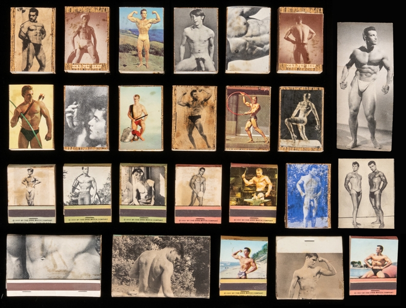  [MATCHBOOKS]. Group of 40 beefcake and gay interest matchbo...