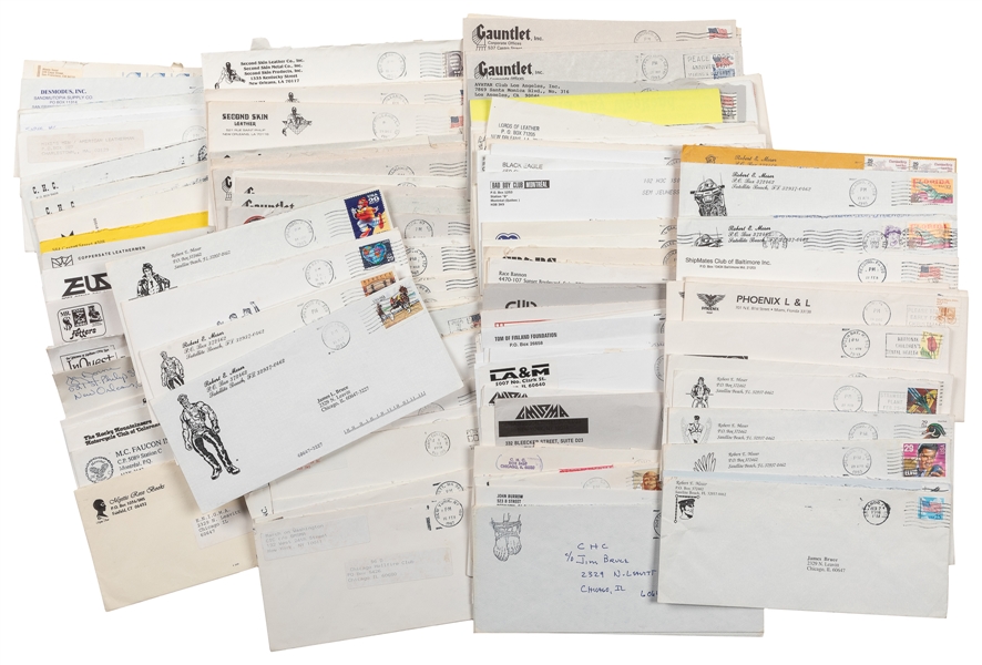  [EPHEMERA]. Large Group of Nearly 100 Used Mailing Envelope...