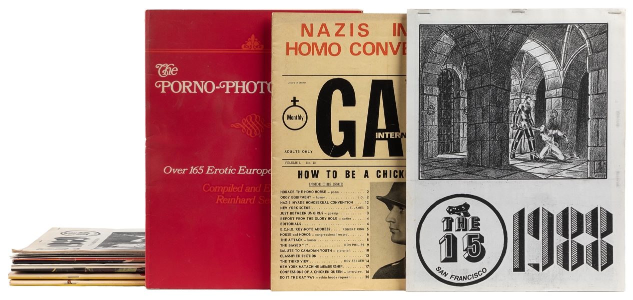  [EPHEMERA]. Group of Nearly 23 Assorted Gay Interest Items,...