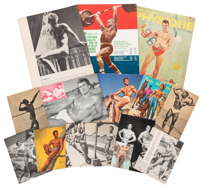  [BEEFCAKE & PHYSIQUE]. Large file of pin-ups and illustrati...