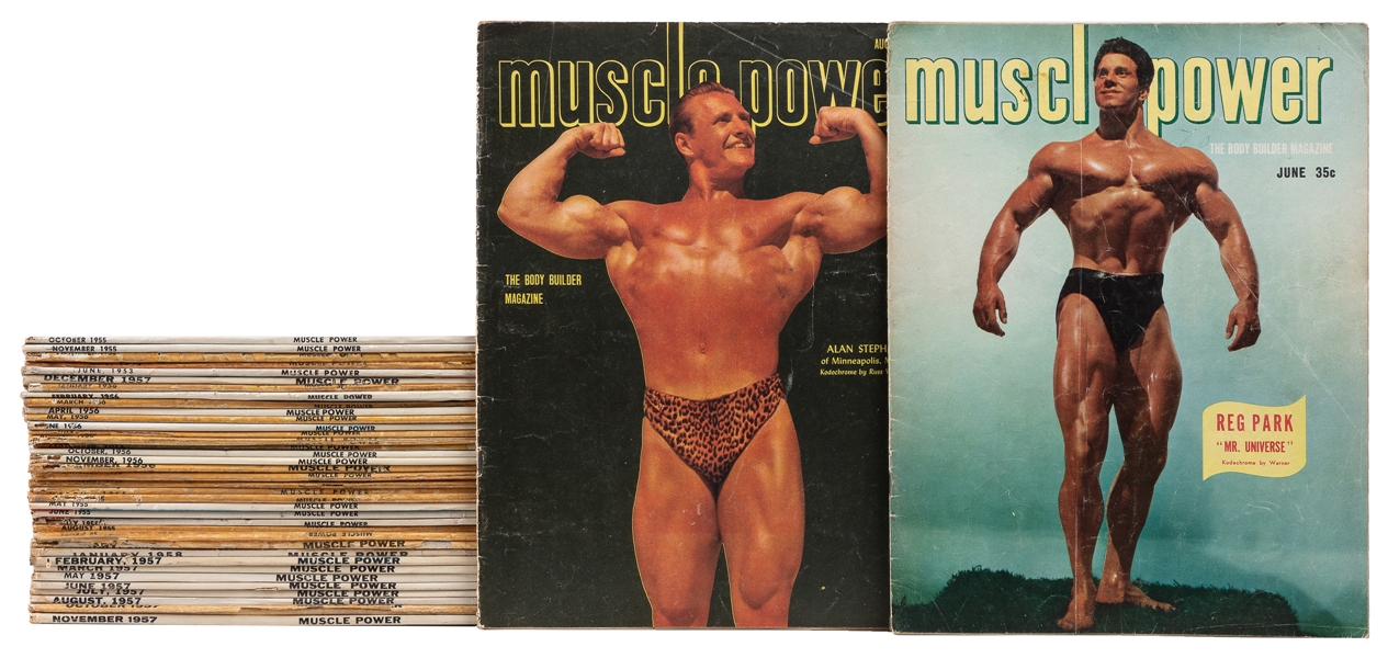  Group of Nearly 40 Issues of “Muscle Power” Bodybuilding Ma...