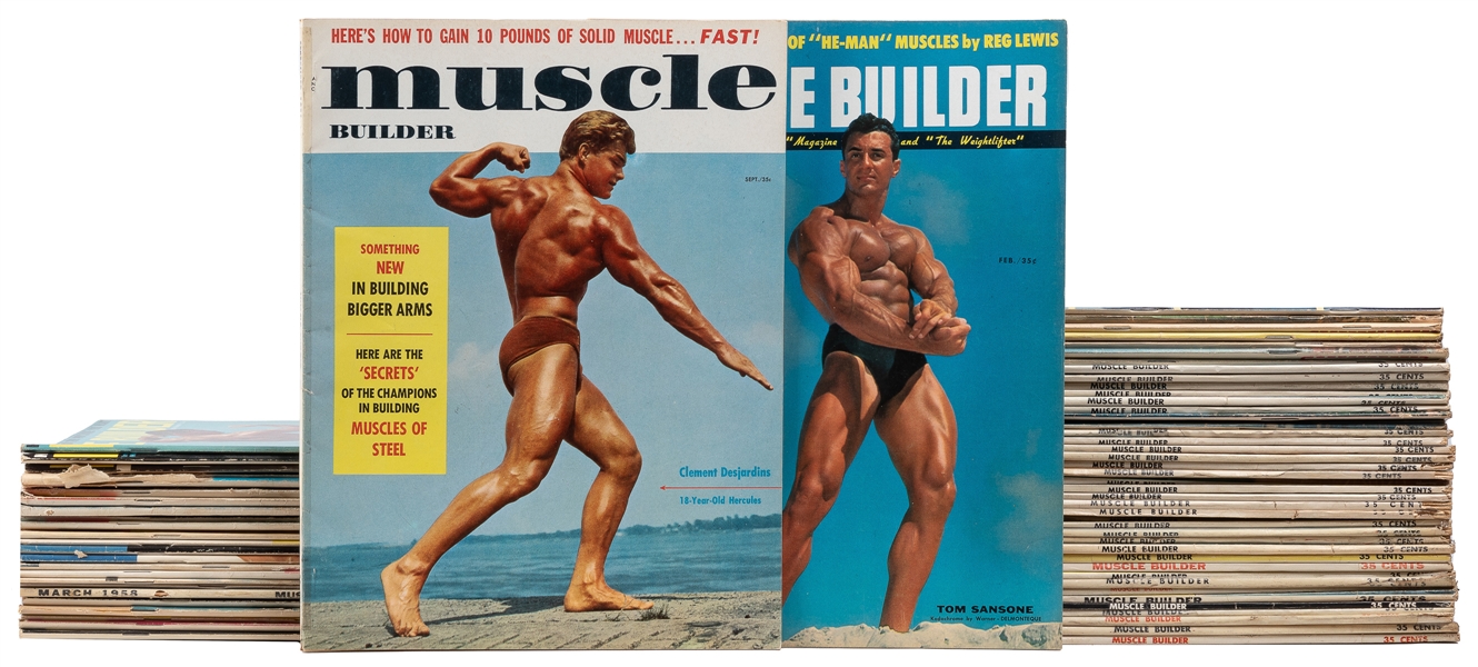  Group of Nearly 50 Issues of “Muscle Builder” Bodybuilding ...