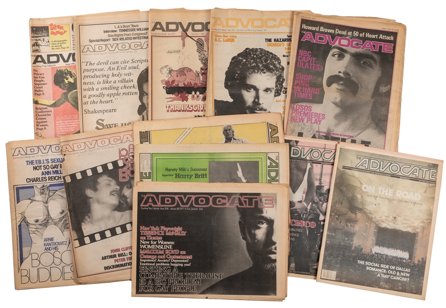  [NEWSPAPERS]. Group of 12 issues of “The Advocate” Newspape...